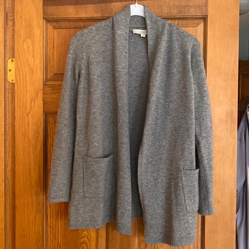 Loft Gray Cardigan XS petite
